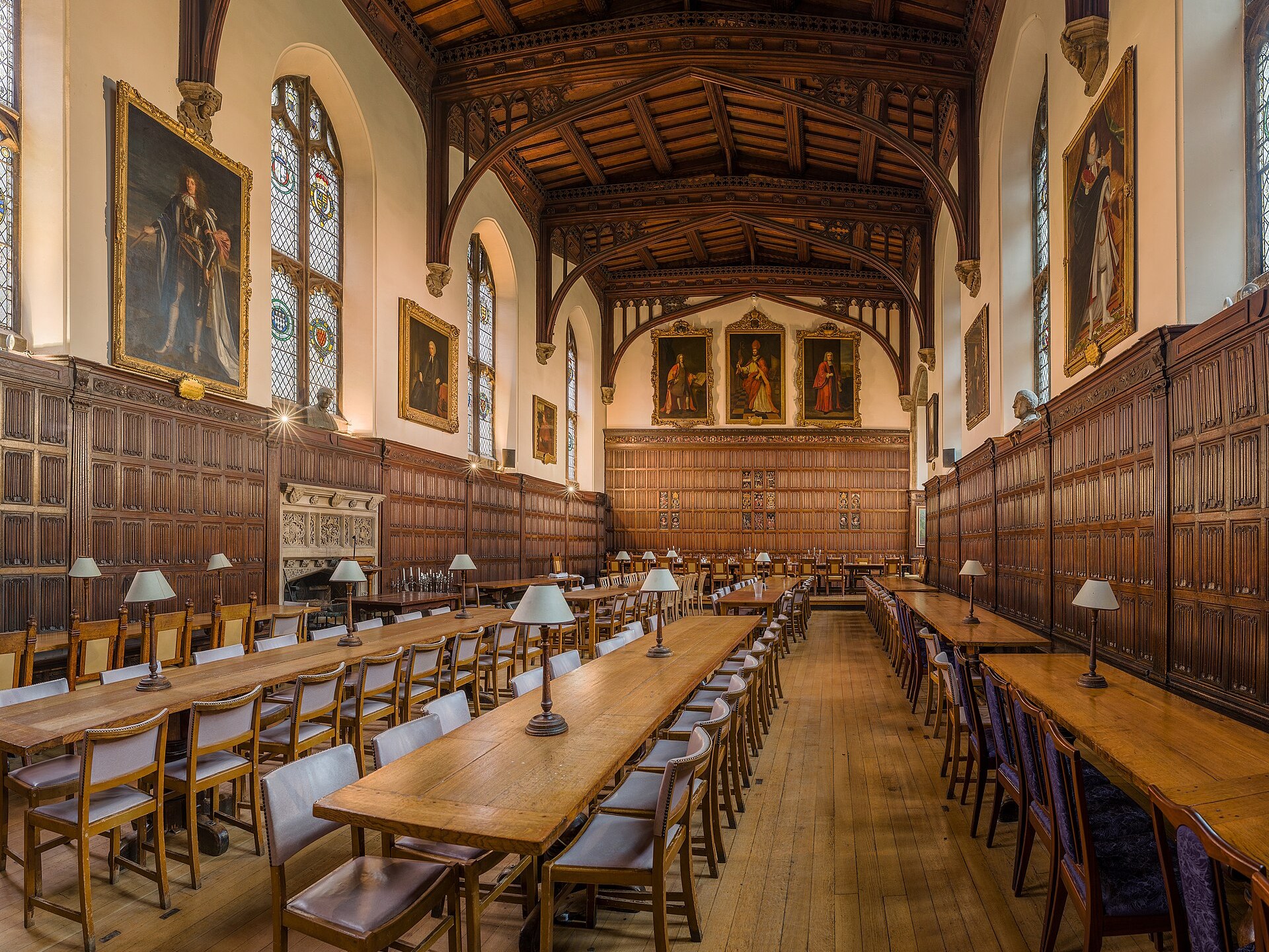 The dining hall at Magdalen College, Oxford