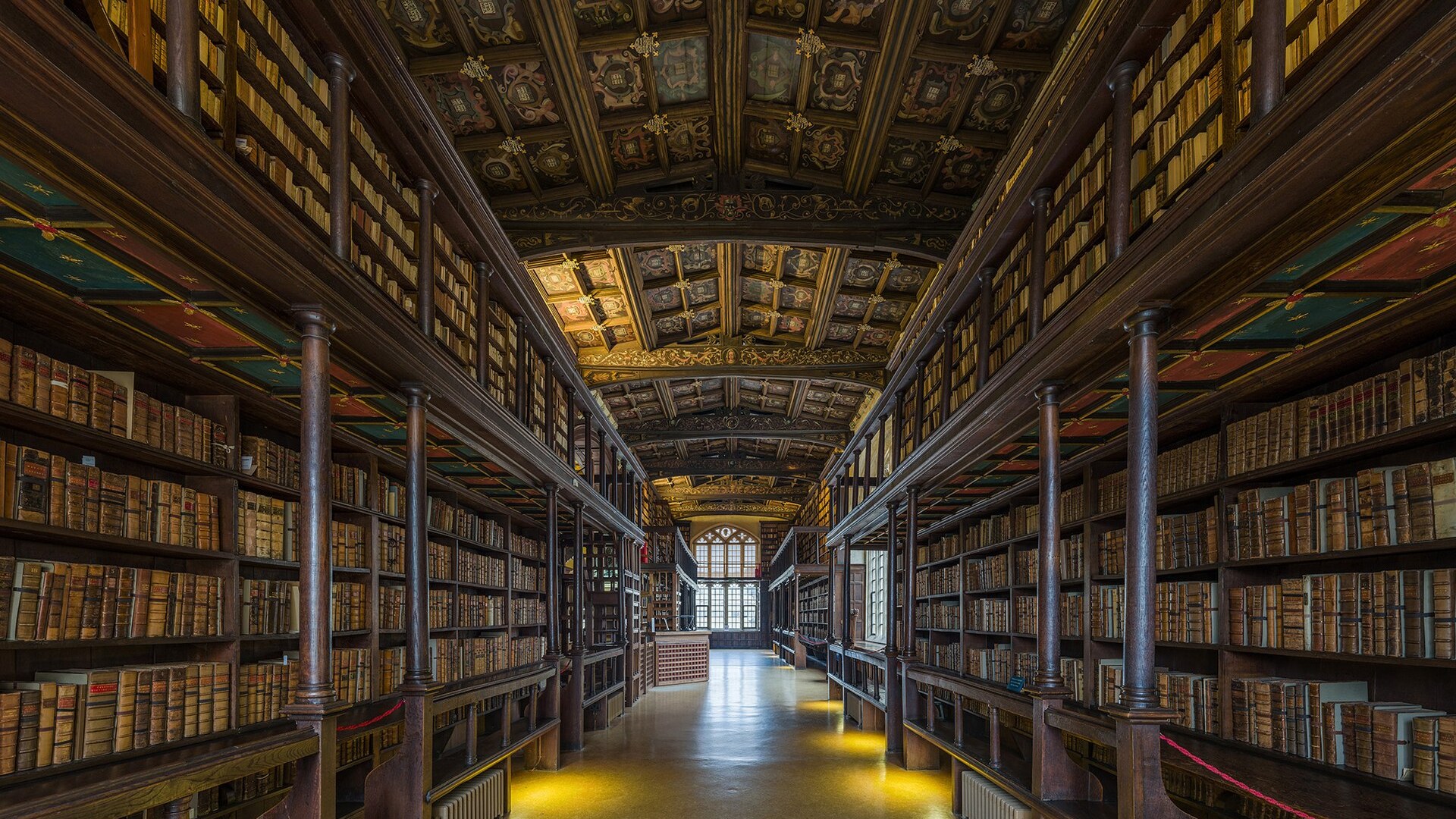 Duke Humfrey's Library reading room at the Bodleian Library, Oxford